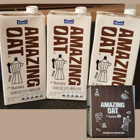 어메이징 오트 바리스타 950ml 3팩 + gift 바리스타 330ml 2팩 증정, 950ml
