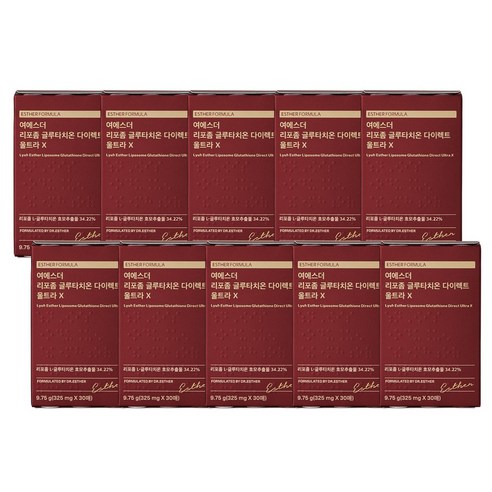 에스더포뮬러 여에스더 리포좀 글루타치온 다이렉트 울트라 X 30매 10박스 (300매), 9.75g, 10개