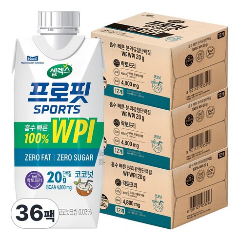 셀렉스 프로핏 스포츠 웨이프로틴 WPI 코코넛 드링크 단백질 음료 무설탕 무지방 분리유청단백질