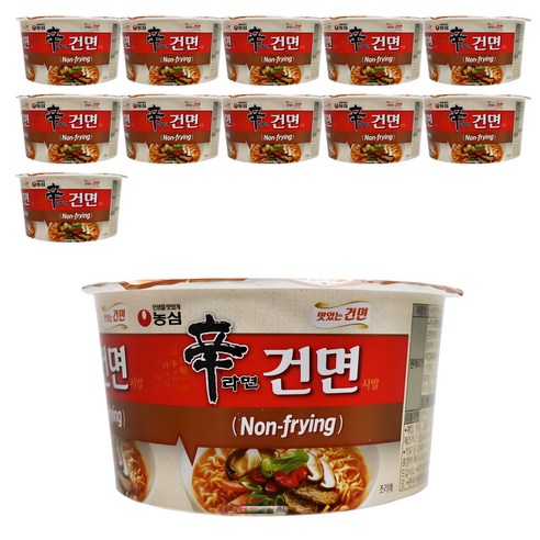 신라면 건면 사발 77g, 12개