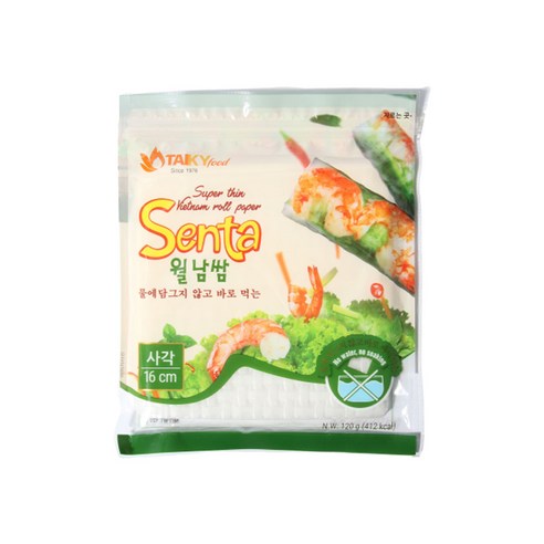 타이키 물없이 싸먹는 월남쌈 라이스페이퍼 사각 16cm