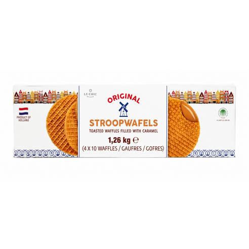 굿픽샵 코스트코 르칙 오리지널 스트룹와플 카라멜 와플 1.26kg 네덜란드 간식 대용량 선물용+고급 사탕 증정, 2박스, 1.26kg