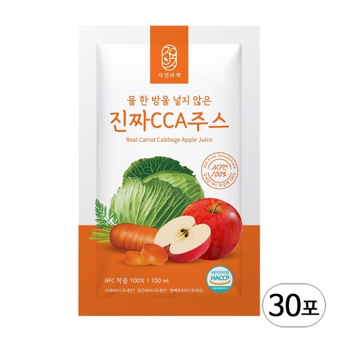 물한방울없이 국내산 통째로갈아만든 자연비책 CCA주스, 100ml, 30개
