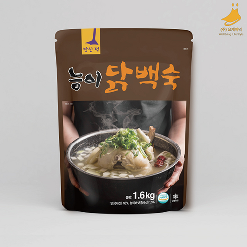 오케이덕 능이 닭백숙 국내산 닭 보양식 1.6kg