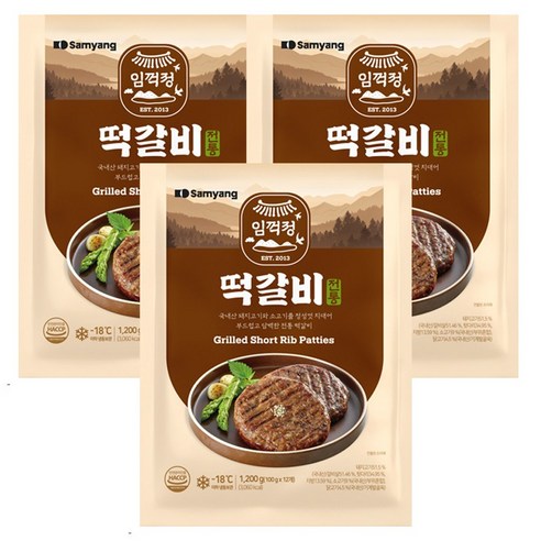 [자연맘스토리] 삼양 임꺽정 떡갈비 1.2kg x 3개