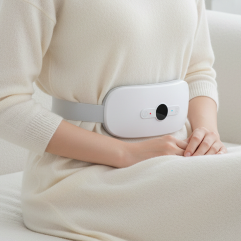 소브홀릭 복부 온열 찜질기 마사지기, 화이트, SH-W30