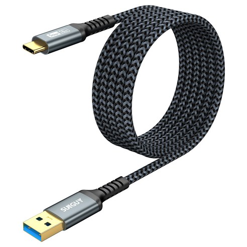 SUNGUY USB C타입 고속 충전 케이블 데이터 전송 10Gbps 18W, 1개, 그레이, 2m