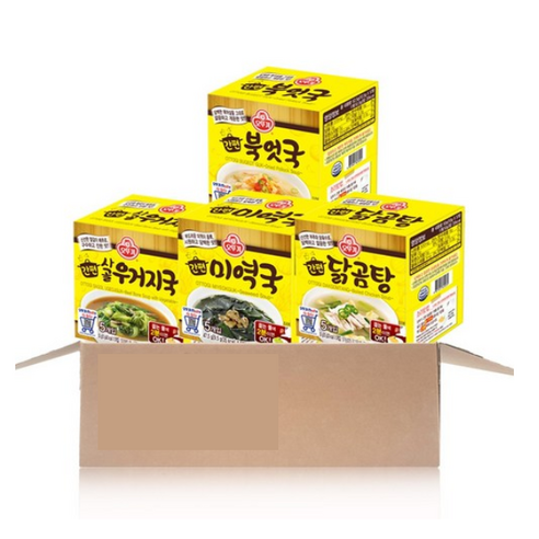 오뚜기 간편블럭국 4종 기획세트 2호(사골우거지국+북엇국+미역국+닭곰탕)