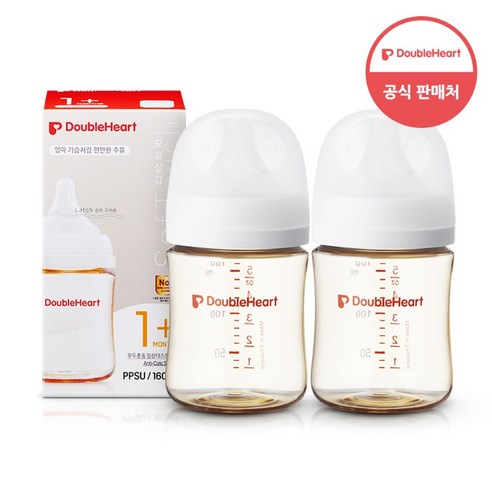 모유실감 3세대 PPSU 젖병, S/1개월~, 제뉴인화이트, 2개, 160ml