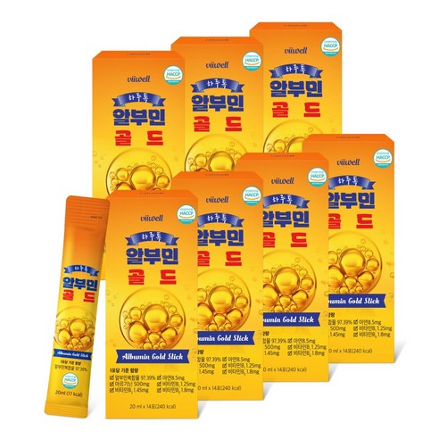 알부민 프리미엄 골드 스틱 식약청 인증 HACCP, 7개, 280ml