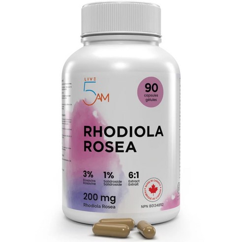 라이브5AM 로디올라 로제아 200mg 보충제 Live5AM Rhodiola Rosea 캡슐 [캐나다 소싱 및 직배송]