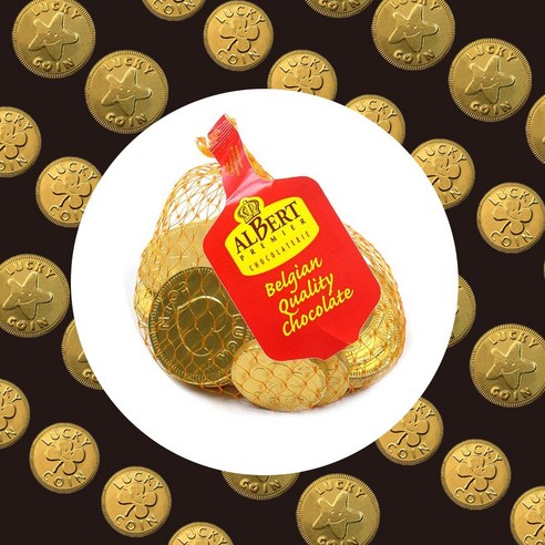 벨기에 알버트 선물용 행운의동전 코인초콜릿50g (1봉에 8-10개입) 발렌타인 화이트 데이 선물, 50개