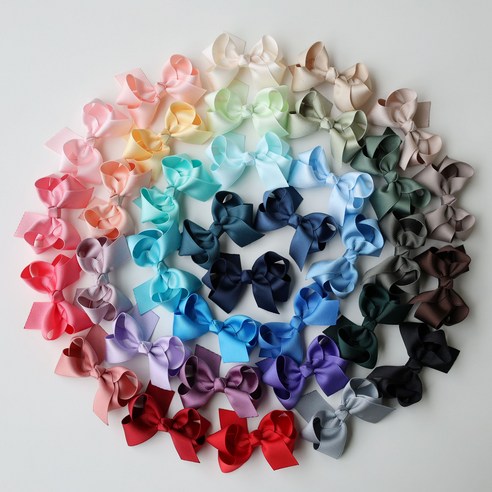 [리라리본] 핸드메이드 자체제작 위원스st 클래식 그로스그레인 볼륨리본SET(35color) / 여아리본핀 아기헤어핀 유아헤어핀 유아머리핀 여아머리핀 유아집게핀 논슬립 헤어악세사리