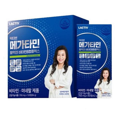 락티브 메가타민 활력엔 비타민B1,B2,B6,B12 컴플렉스, 120정, 1개
