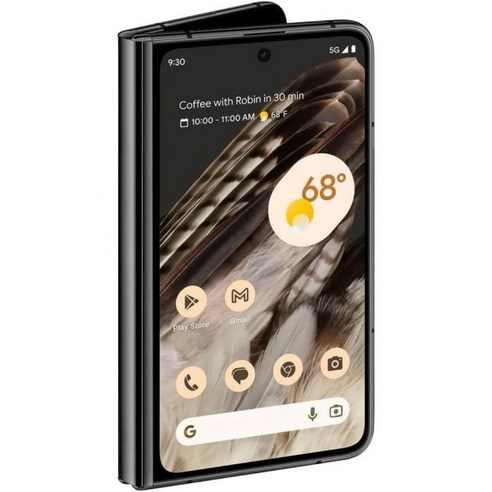 Google Pixel Fold 망원 렌즈와 초광각 렌즈가 탑재된 잠금 해제된 안드로이드 5G 스마트폰 접이식 디스플레이 24시간 배터리 흑요석 256GB재생품