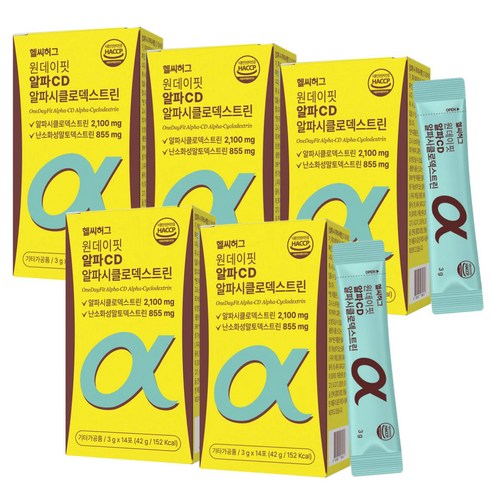 원데이핏 알파CD 알파시클로덱스트린 3g x 30포 난소화성말토덱스트린 식이섬유, 5개, 14회분