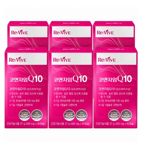 코엔자임 Q10 식약청인증 코큐텐 항산화 높은 혈압감소, 6개, 60캡슐