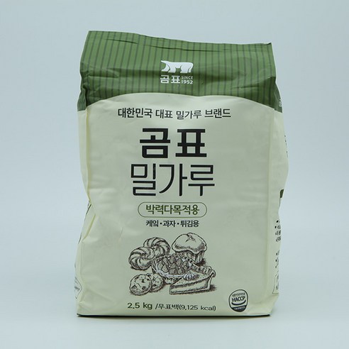 대한제분 1등급 곰표 박력밀가루 케익 과자 튀김 박력분, 2.5kg, 1개