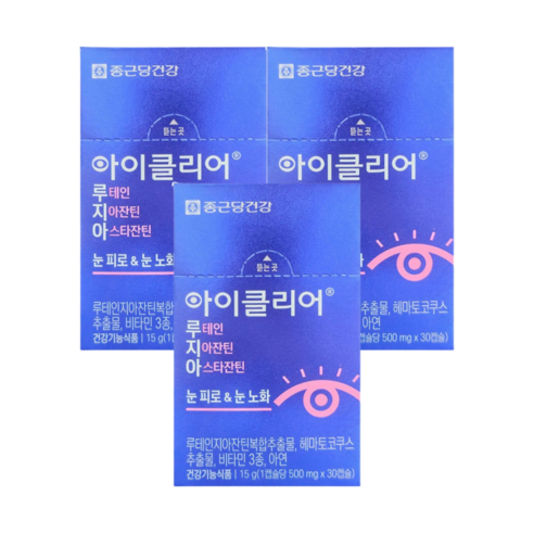 아이클리어 루테인아스타잔틴 12g, 30정, 3개