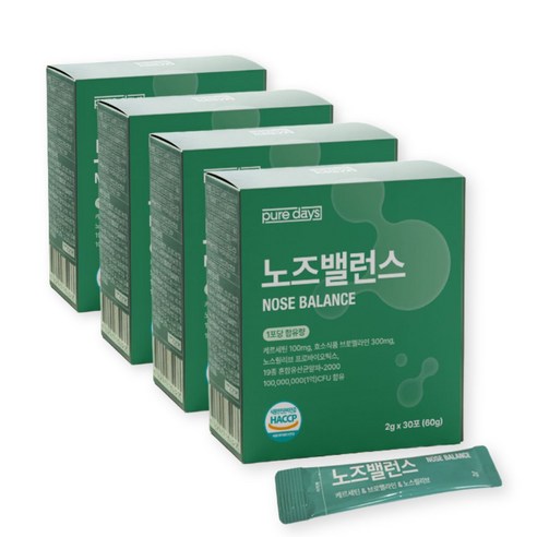 퓨어데이즈 노즈밸런스 퀘르세틴 브로멜라인 노스릴리브 특허유산균 HACCP