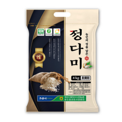 백미 쌀 경기미 정다미 햅쌀 찰진, 상등급, 4kg, 2개