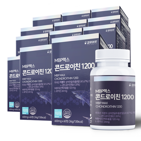 킵유어핏 미국산 저분자 상어연골 콘드로이친 1200 MBP 식약처 HACCP 인증, 60정, 12개