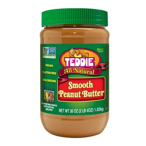 테디 땅콩버터 올내츄럴 슈퍼청키  스무스 1.02kg  (Smooth Peanut Butter)