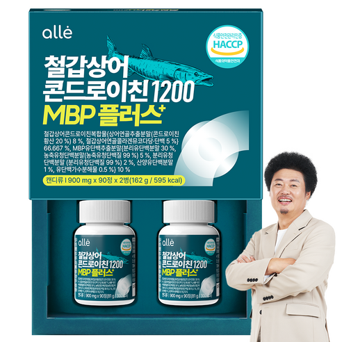 철갑상어 연골 콘드로이친 1200 MBP c6s 저분자 식약청 HACCP 알레, 1개, 180정