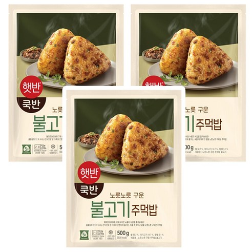 CJ 햇반 쿡반 불고기주먹밥 500G, 500g, 3개