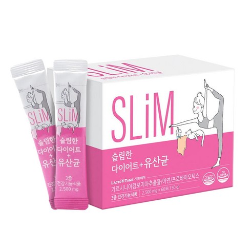 락토테미 슬림한 다이어트 유산균 3중 건강기능식품 60포
