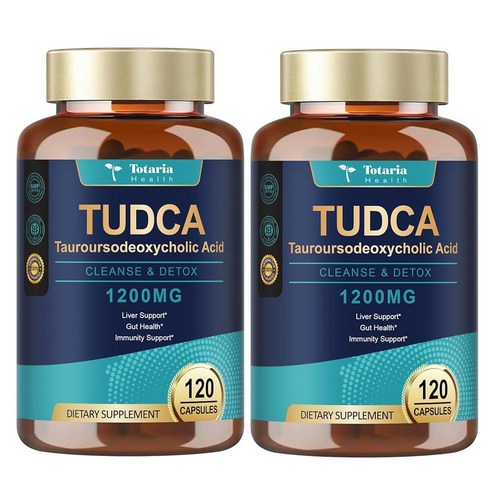 Totaria TUDCA 보충제 1200mg (타우루소데옥시콜산) 울트라 스트렝스 퓨어 담즙 소금 간 지원 및 담낭 정화 회복 비건 170940