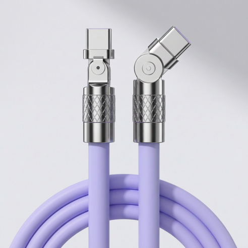 제이엘 120w 초고속 C to C 충전케이블 180도 회전 케이블