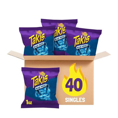 [미국 내수용]타키스 블루 히트 또띠아 칩스 280.7g, Takis Rolled Blue Heat Tortilla Chips - 9.9oz