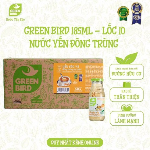그린 버드 제비집 및 동충하초 건강 증진 음료 Nuoc Yen Dong Trung Ha Thao Green Bird