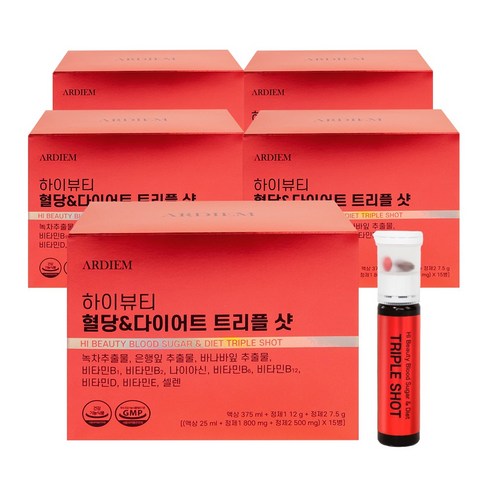 아르디엠 하이뷰티 혈당 & 다이어트 트리플샷 올인원 이뮨비타민 25ml x 15병, 5박스, 15회분
