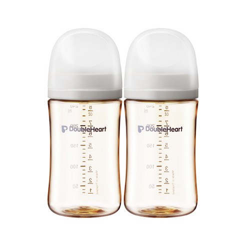 더블하트 모유실감 3세대 PPSU 모먼트 젖병 트윈팩(젖꼭지미포함), 오후의베이지, 240ml, 1세트