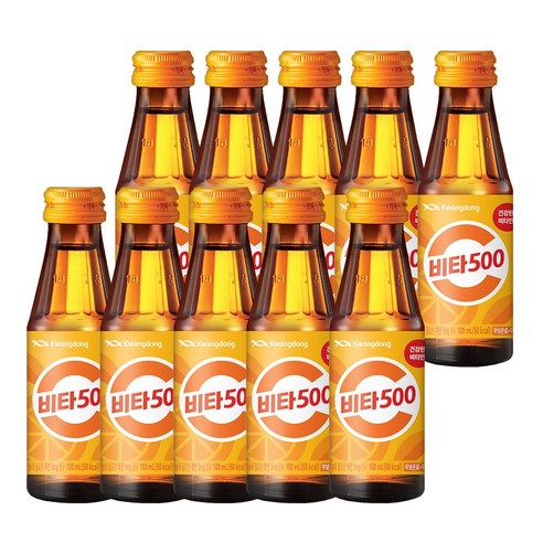 광동제약 비타500 비타오백 오리지널 마시는 비타민C 100ml (10병), 100ml, 단품