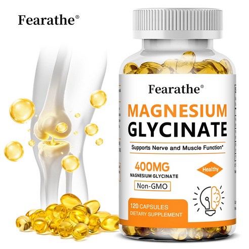 마그네슘 글리신 400mg 미네랄 보충제로 남녀 모두에게 적합하며 자연적인 수면지원과 근육회복, 높은 흡수율, 2개, 60회분