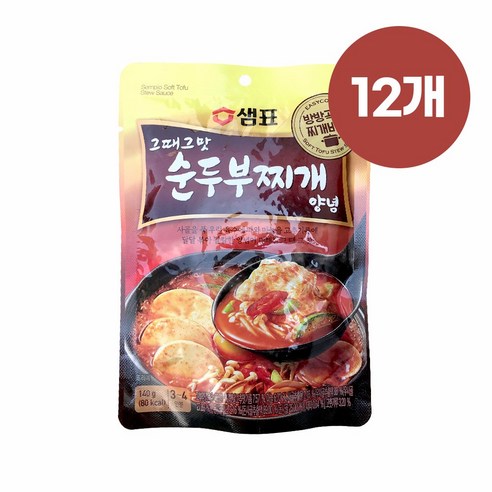샘표 그때그맛 순두부찌개 양념, 140g, 12개