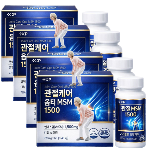 김연자 관절보궁 정품통증염증 알약 옵티msm1500, 4세트, 60정