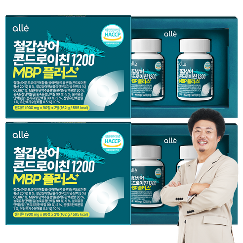철갑상어 연골 콘드로이친 1200 MBP c6s 저분자 식약청 HACCP 알레, 2개, 180정