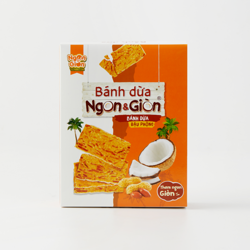 응온지온 베트남 코코넛 땅콩 크래커 바삭한 과자, 1개, 155g