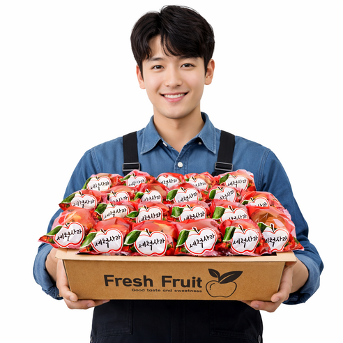 (당일세척) 일등농수산 가정용 경북 부사 세척사과, 1개, 3kg (한입과)