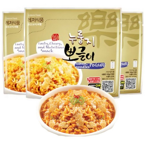 (10+1개 세트) 누룽지 즉석 뽀글이 군대 PX 캠핑 봉지라면 탕비실 간식 100g