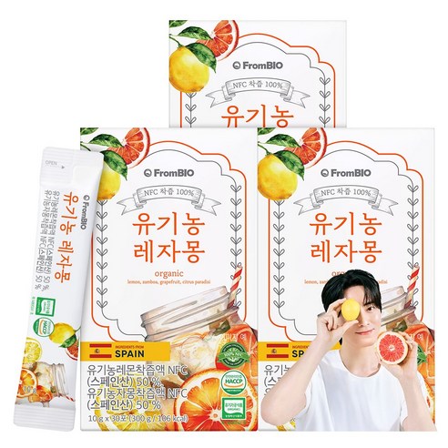 프롬바이오 100% NFC 유기농 레자몽 즙 30포 레자몽 레몬즙