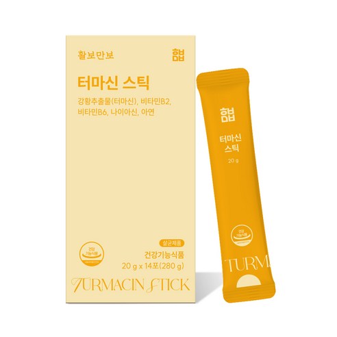 활보만보 터마신스틱 14포 / 1BOX (14일분) 개별인정 터마신 관절영양제 강황추출물 액상 간편섭취 관절건강보조 유자맛, 280g, 1개