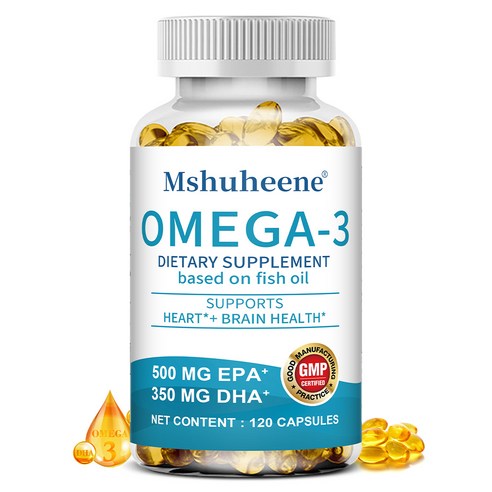 오메가-3 오메가-3 식이보충제 - EPA 500mg + DHA 350mg 함유 - 필수지방산 영양보충, 1개, 120정