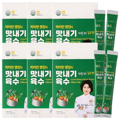 박미란 한식명장의 맛내기 육수 분말 스틱 천연재료 천연 멸치 야채 표고 조미료 다시마 다시팩 국물, 120개, 1g
