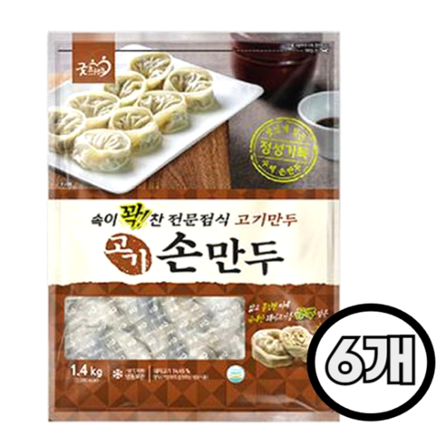 굿프랜즈 고기손만두 1400g 냉동 고기만두 찐만두 물만두 전골, 6개, 1.4kg