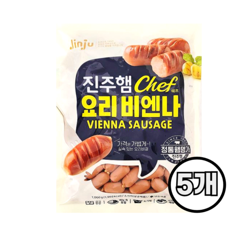 진주햄 쉐프 요리비엔나 소시지 1kgx5개